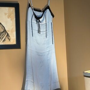Anthropologie White Chemise with Black Lace Trim New Without Tags
